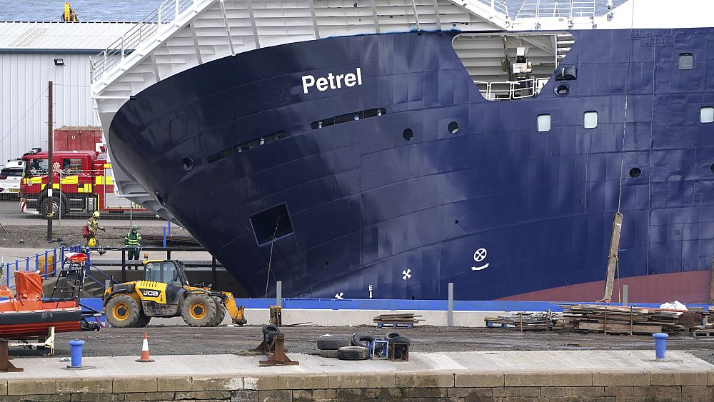 25 injured as docked ship topples over in Scottish port